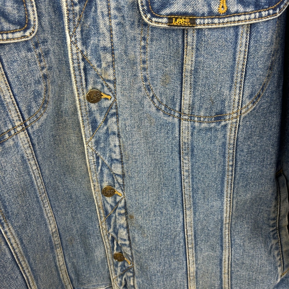 Vintage 90's Lee Jeans Denim Fleece-Lined Work Jacket – Men's XXL - Picture 3 of 8